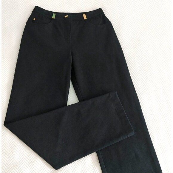 St. John Pants - NWOT St. John Sport Black Straight Leg Jeans with Gold Tone Hardware Size 4